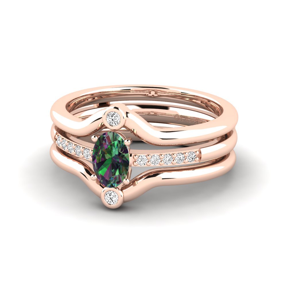 Topacio Místico Anillo Bryoc SET
