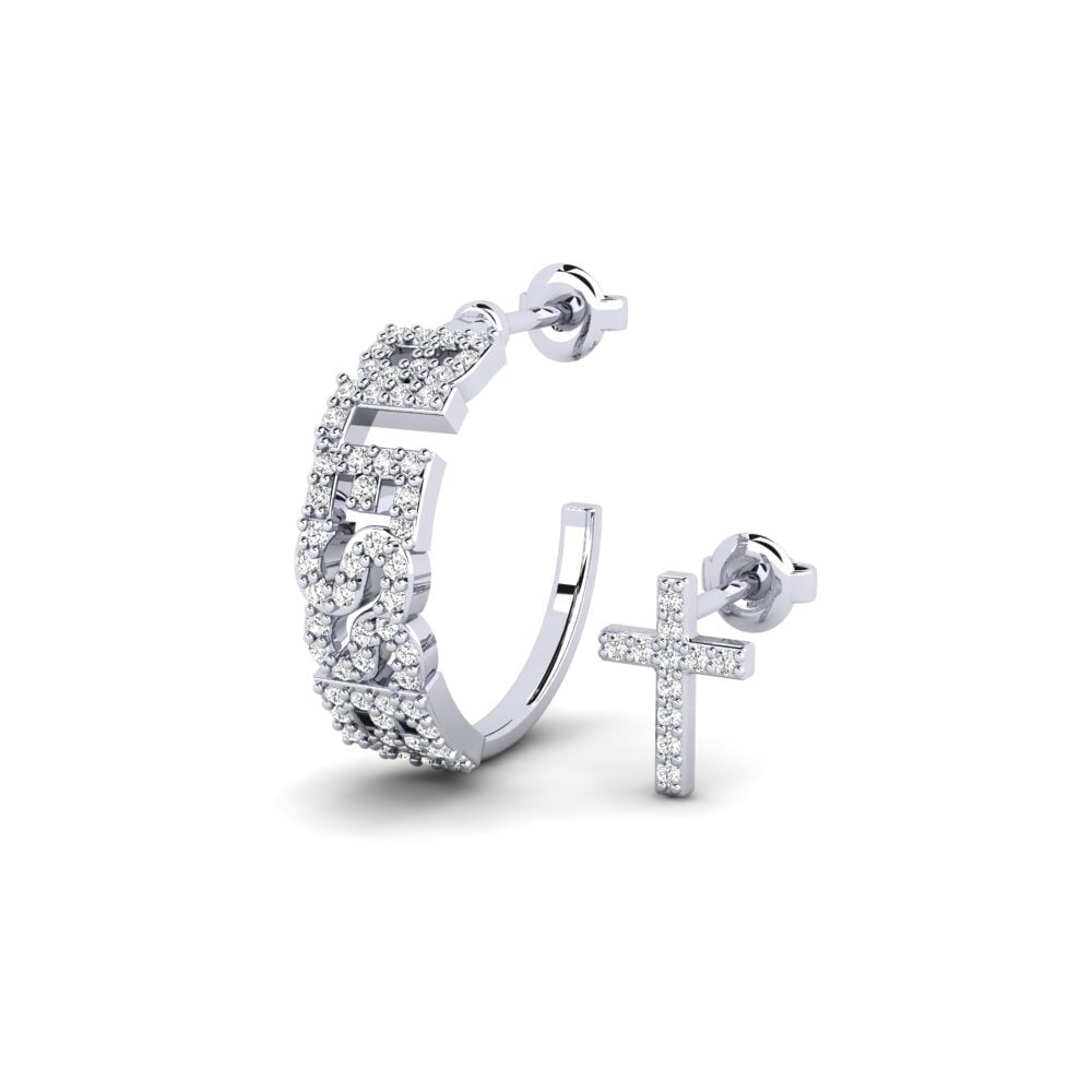 14ct White Gold Women's Earring Buala