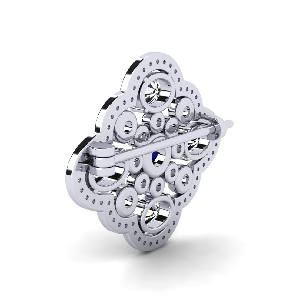 Köp GLAMIRA Brosch Bublitz i Rund slipad 0.5 Carat Safir 18k Vitguld ...