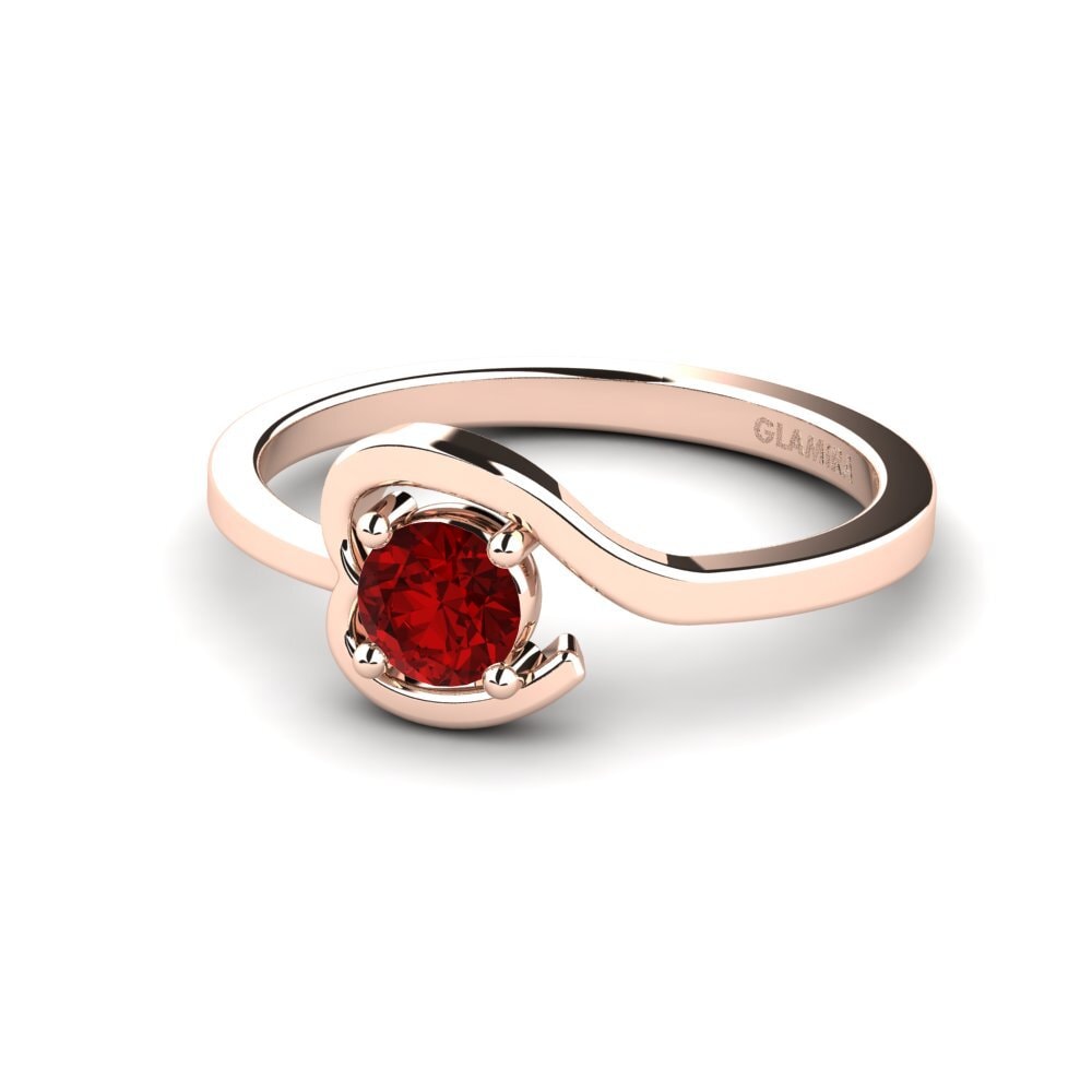 18ct Rose Gold Ruby (Lab Created) Women's Ring Bucha