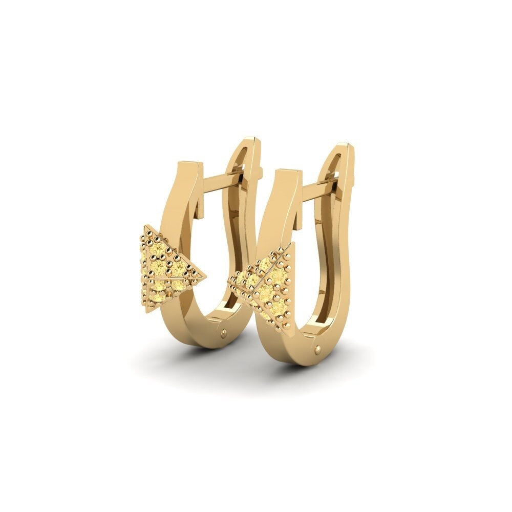 Gele Diamant Dames Oorbellen Buckfast