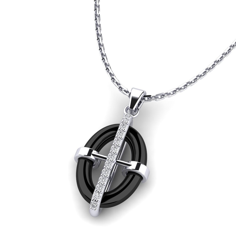 14k Oro Blanco Colgante de Mujer Buckland