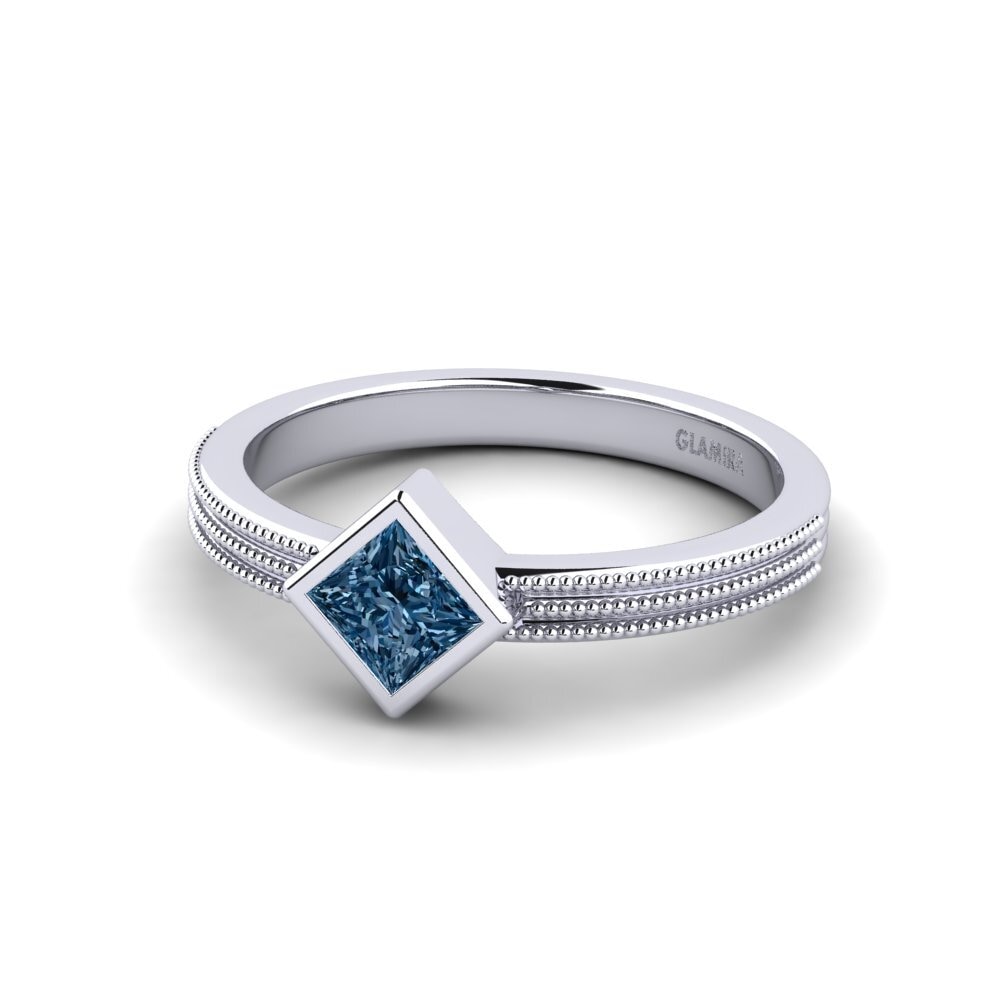 Princess Blue Diamond Engagement Ring Buhlas