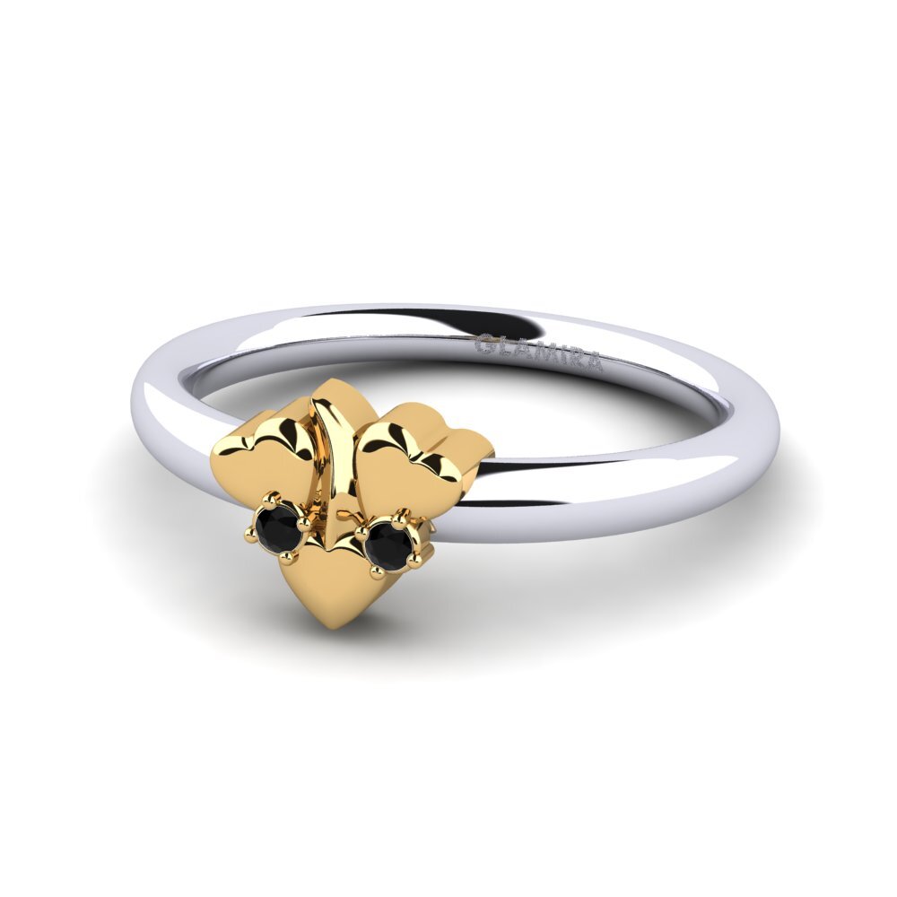 9ct White & Yellow Gold Black Onyx Ring Buisson