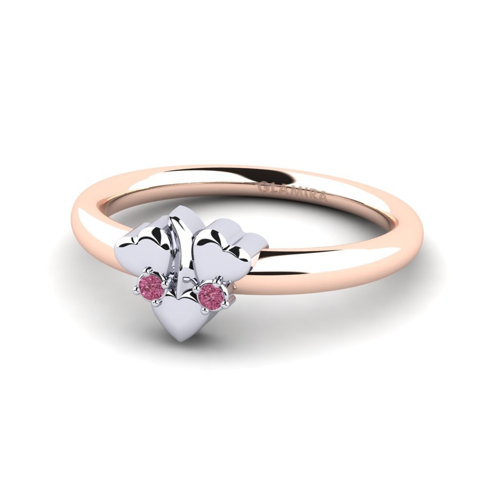 18ct Rose & White Gold Rhodolite Garnet Ring Buisson