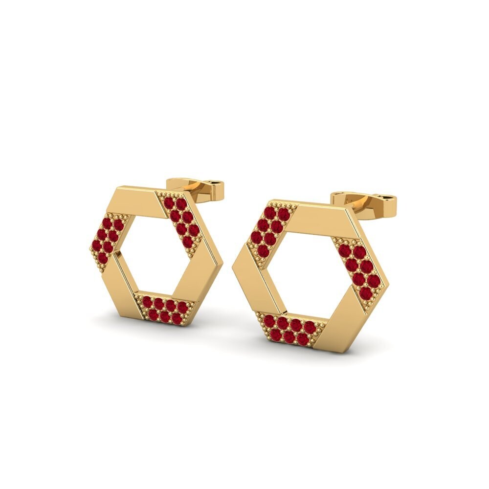 Đá Zirconia Đỏ Bông tai nữ Bukoba