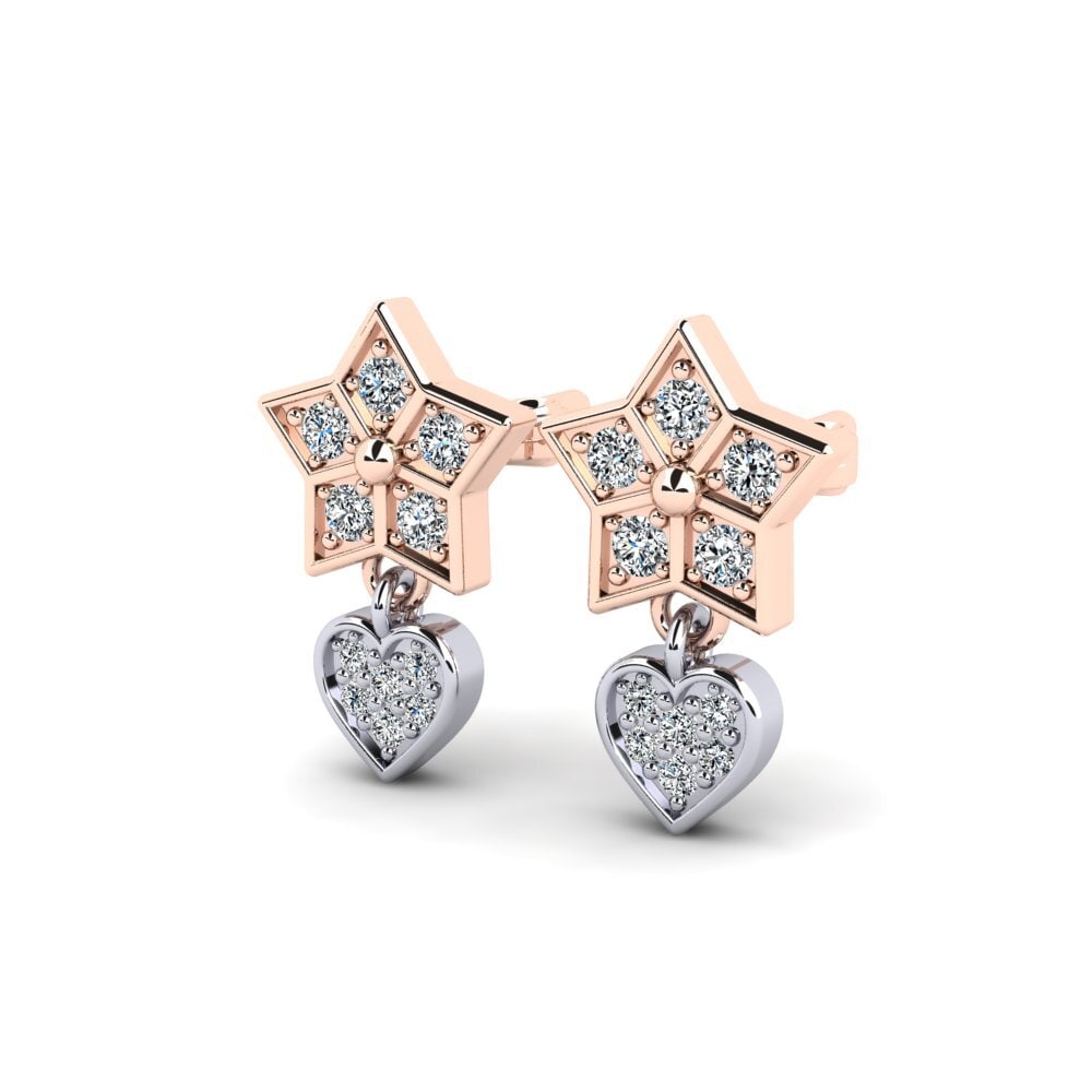 14ct Rose / White Gold Women's Earring Buma