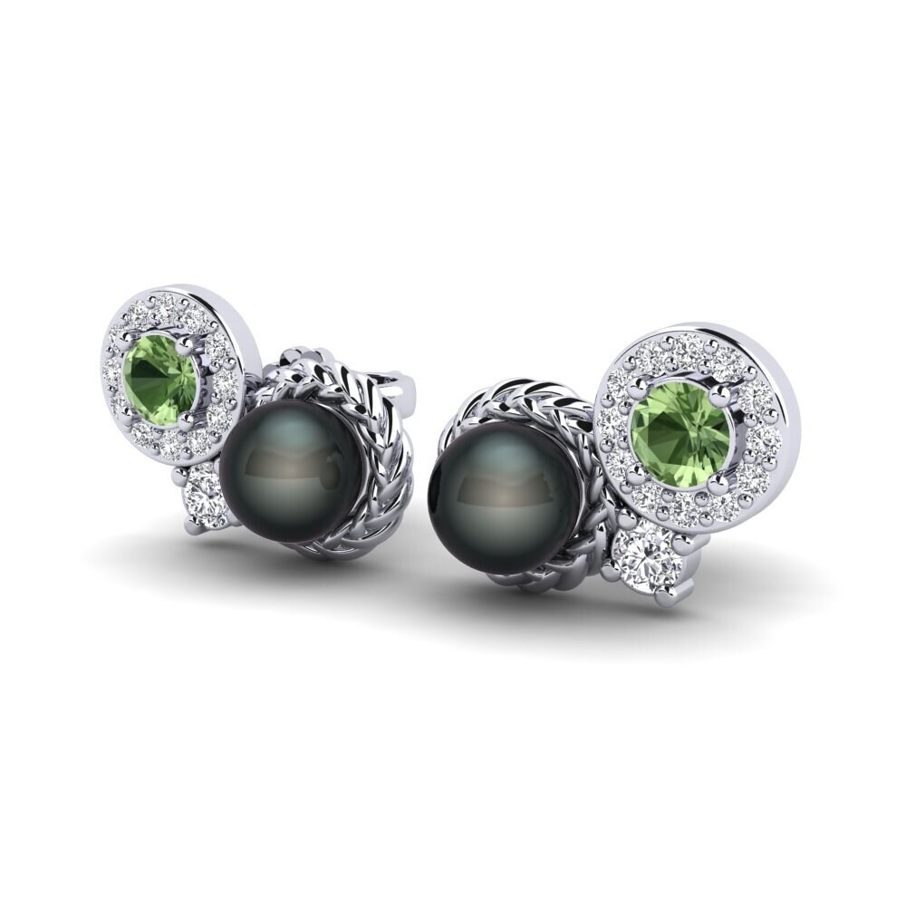 14ct White Gold Green Sapphire Women's Earring Bunga