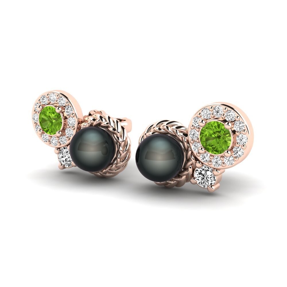 14k Oro Rosa Peridoto Pendiente de mujer Bunga