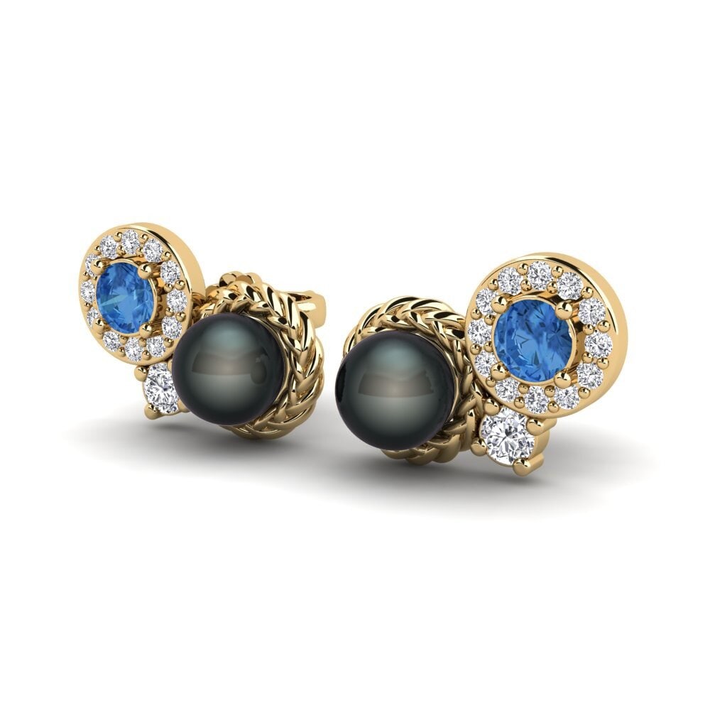 Dark Blue Zirconia Women's Earring Bunga