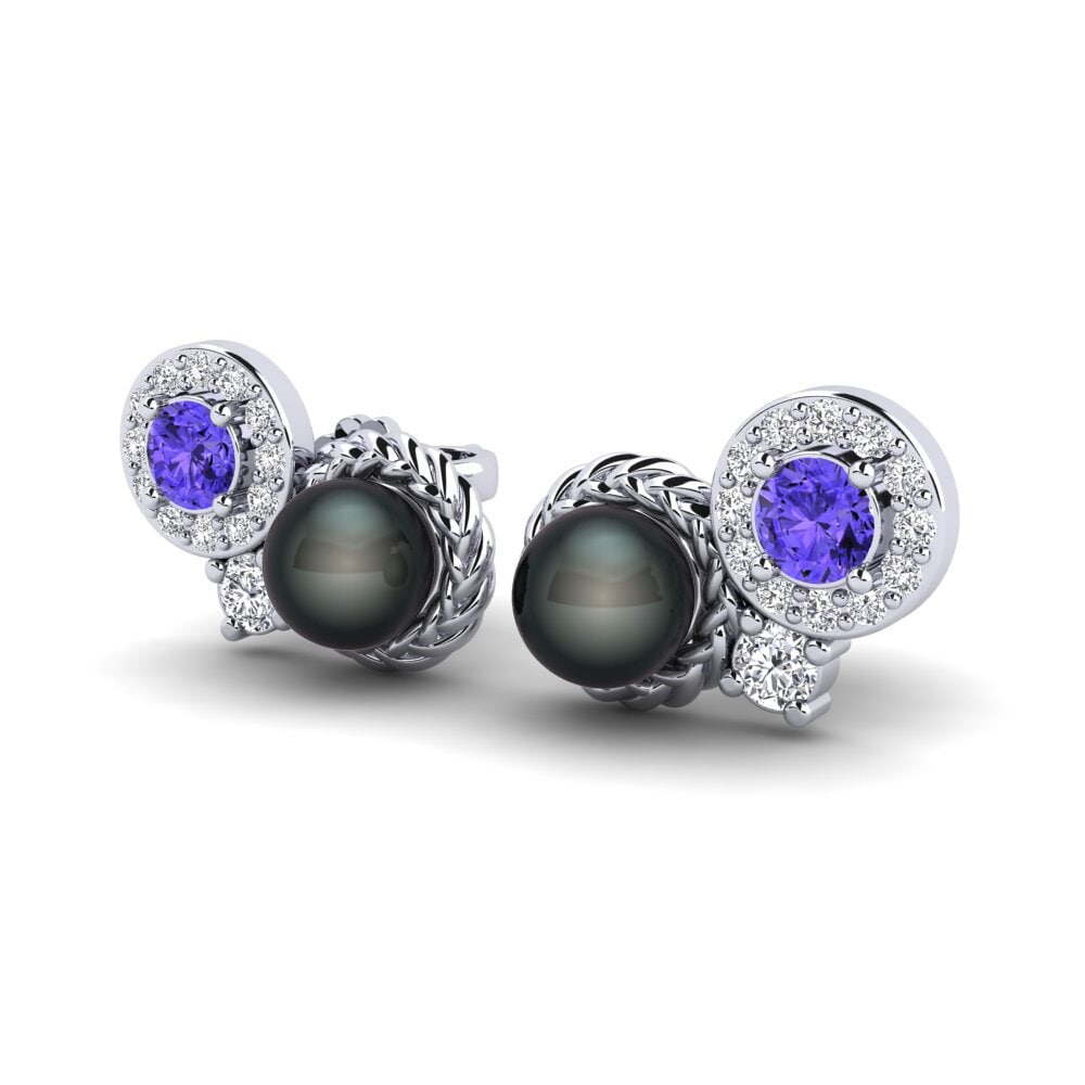 9ct White Gold Tanzanite Women's Earring Bunga