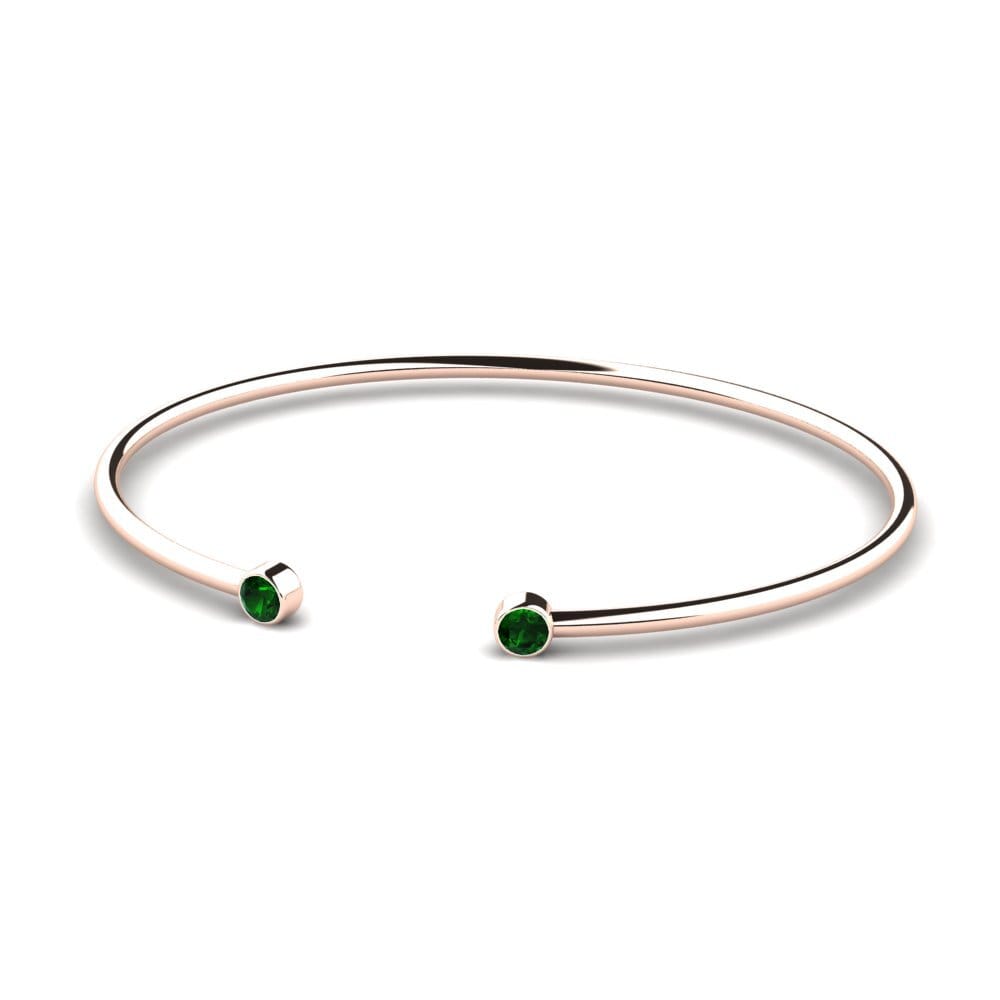 Cuff Green Tourmaline 18ct Rose Gold Bracelets