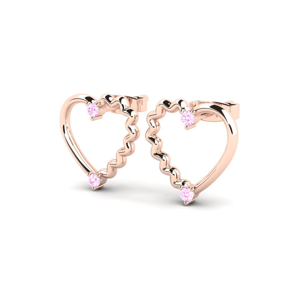 Oro Rosso 375 Zaffiro Rosa Orecchino da donna Buninle