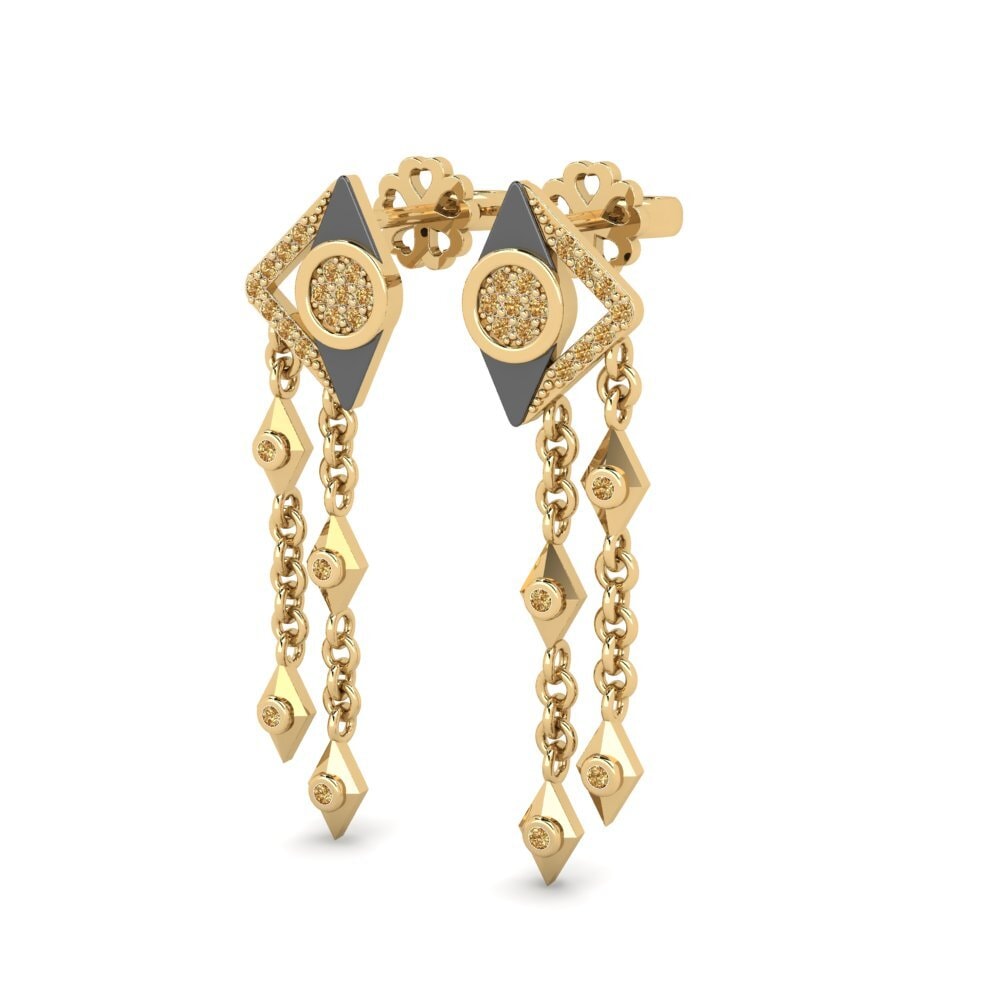 Diamant Brun Boucle d'oreille femme Buonodore