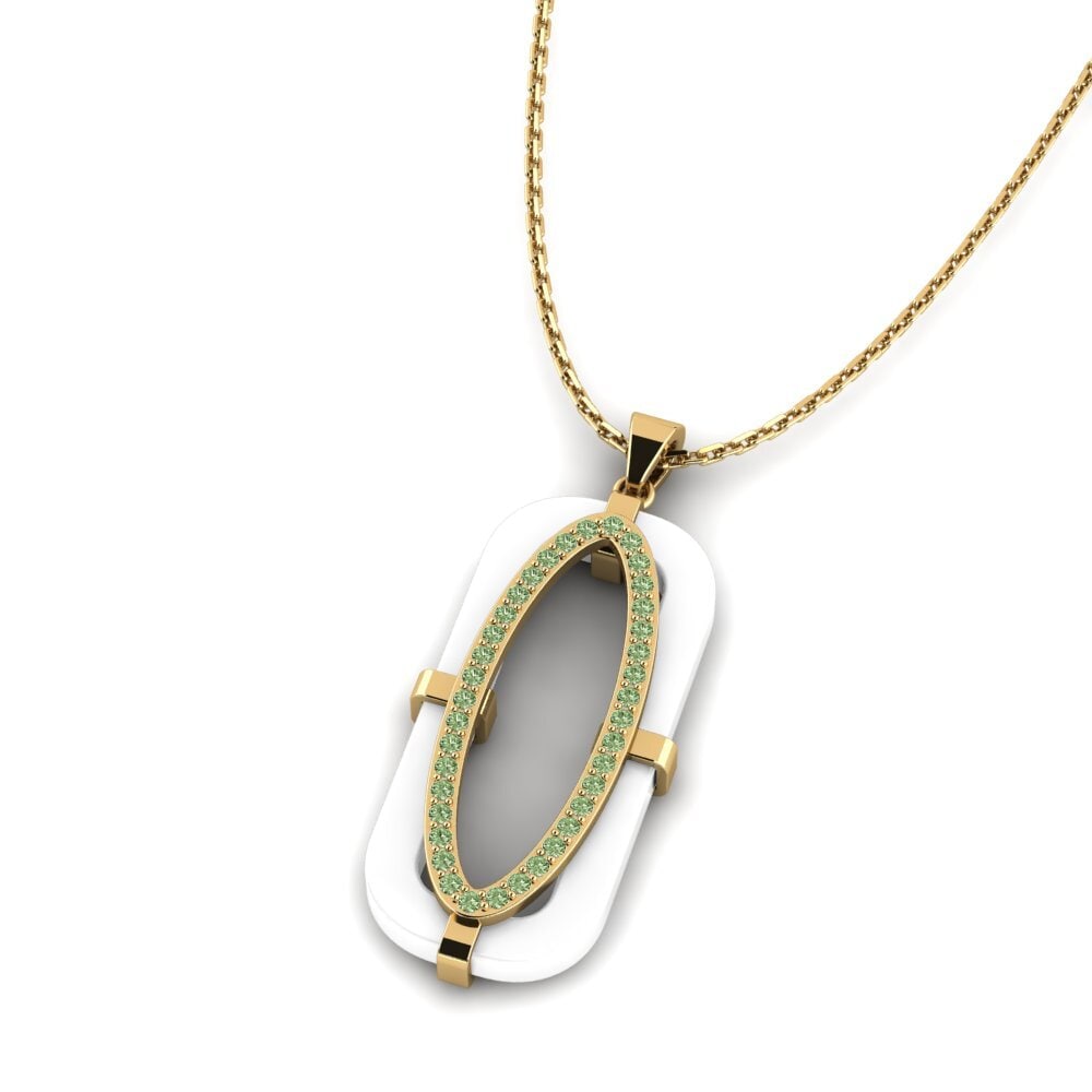 Diamante Verde Colgante de Mujer Burdo
