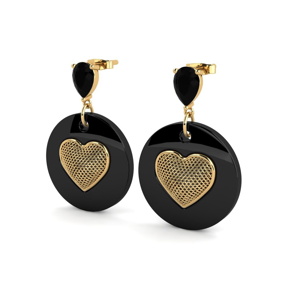 Pear Black Onyx Women's Earring Burghart