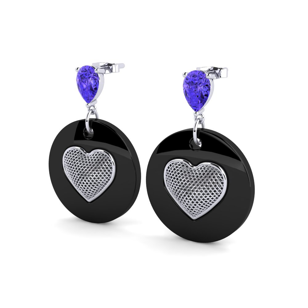 Platino 950 Tanzanita Pendiente de mujer Burghart