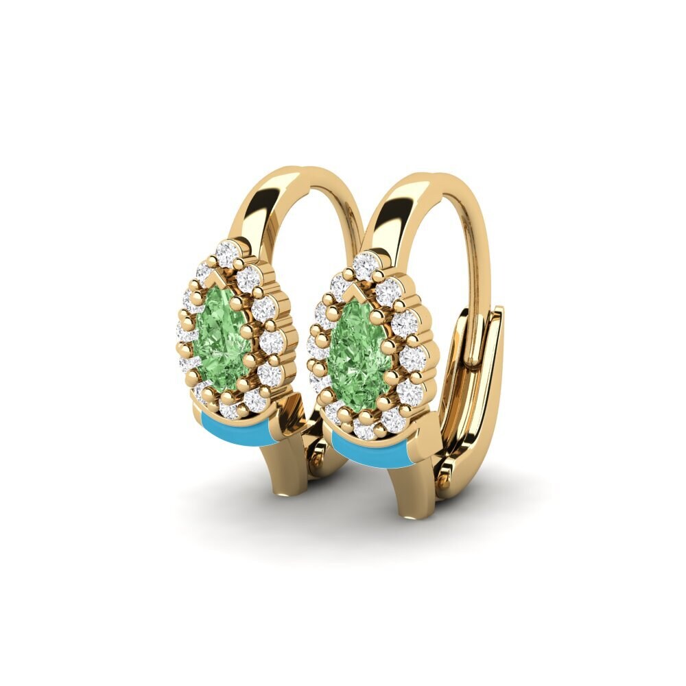Diamante Verde Brincos Feminino Burnie