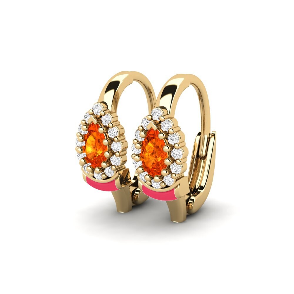 Orange Sapphire Women's Earring Burnie