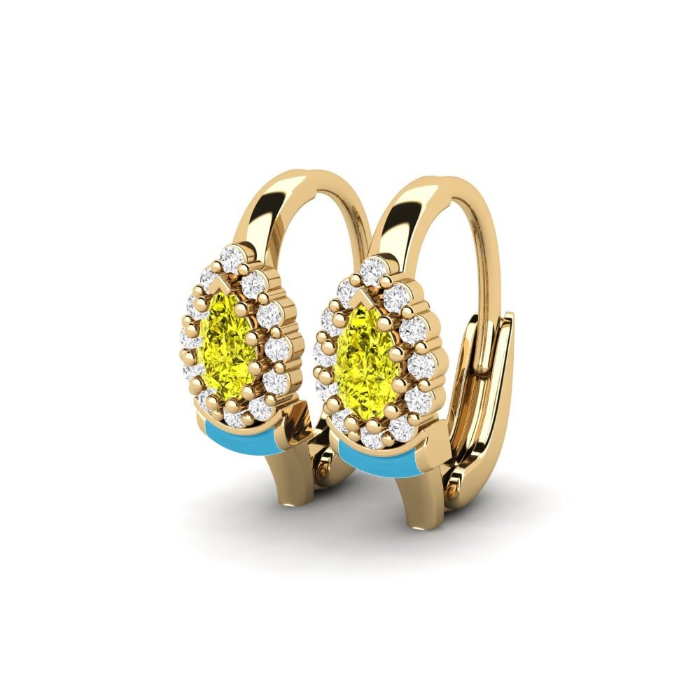 Diamant Jaune Boucle d'oreille femme Burnie