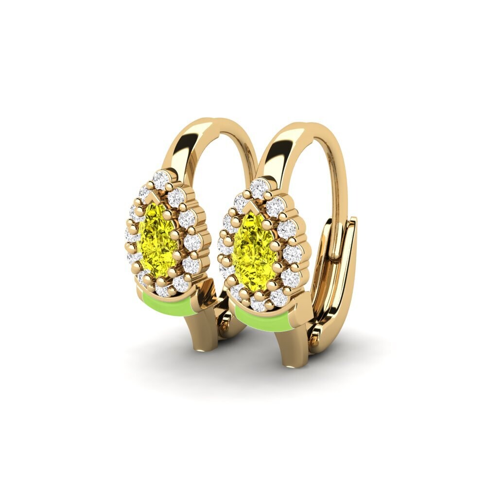 Diamante Amarillo Pendiente de mujer Burnie