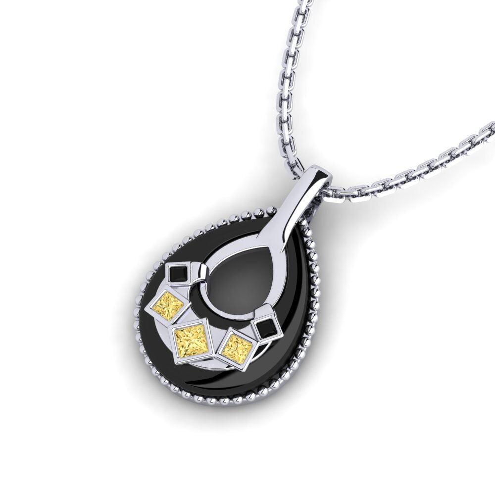 Diamante Amarillo Colgante de Mujer Burrus
