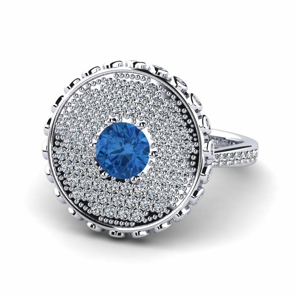 Zircone Bleu Foncé Bague Burt