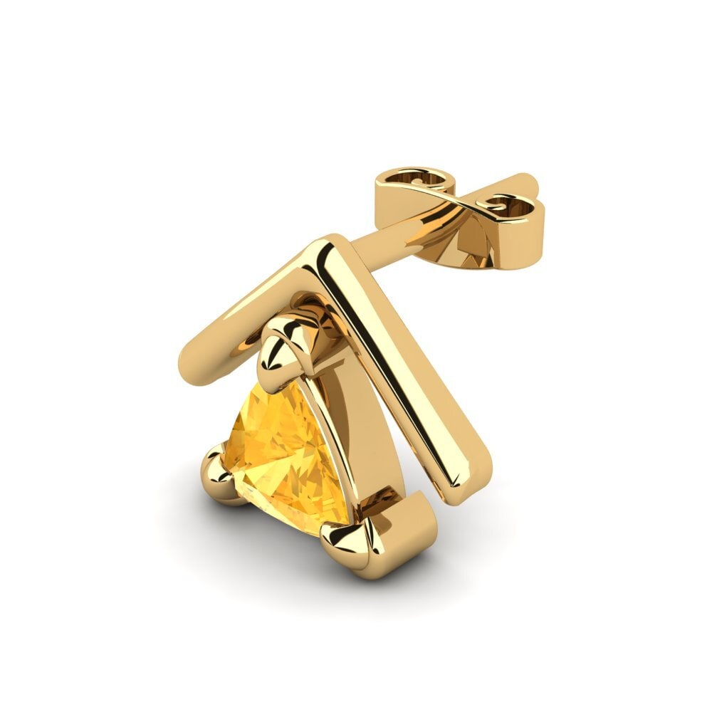 14k Oro Amarillo Citrino Pendiente para hombre Butterfree