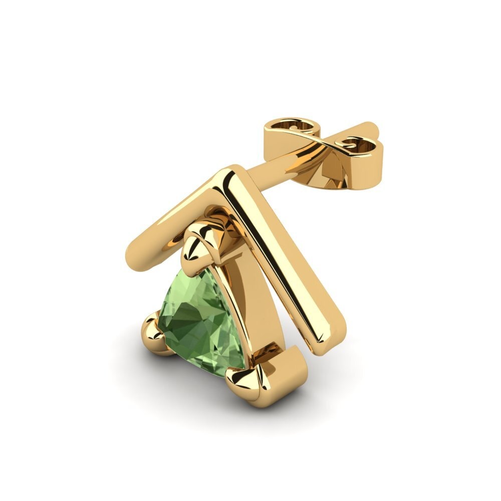 9ct Yellow Gold Green Sapphire Men's Earring Butterfree