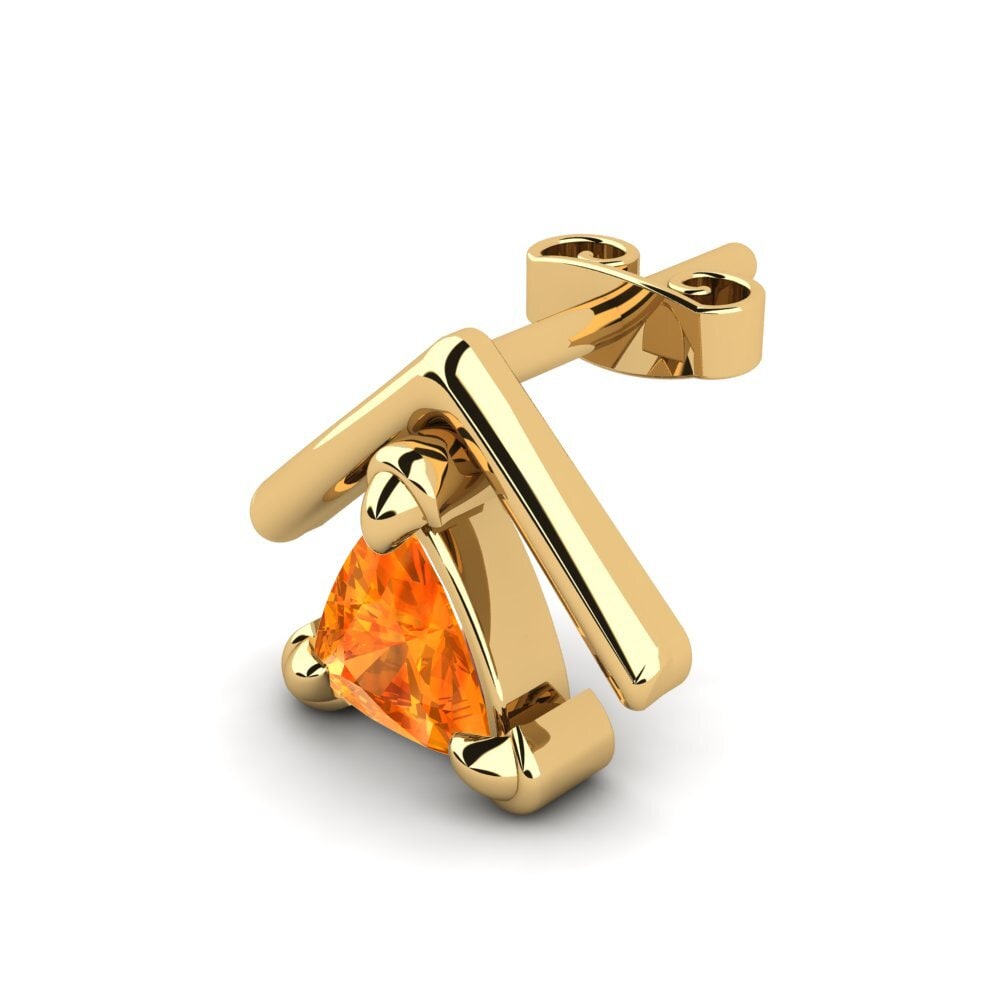 9k Oro Amarillo Zafiro Naranja Pendiente para hombre Butterfree