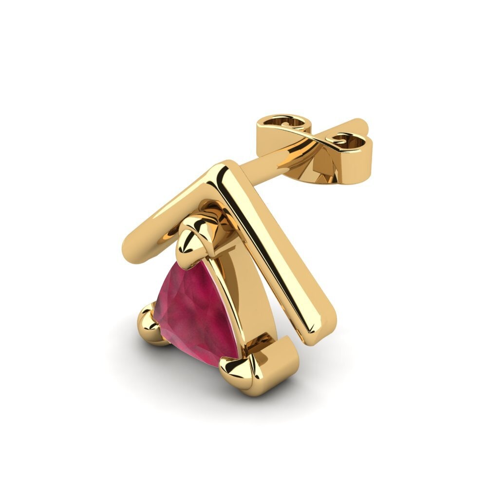 18ct Yellow Gold Ruby Men's Earring Butterfree
