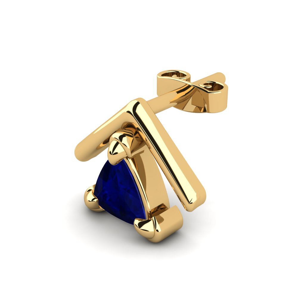14ct Yellow Gold Sapphire Men's Earring Butterfree