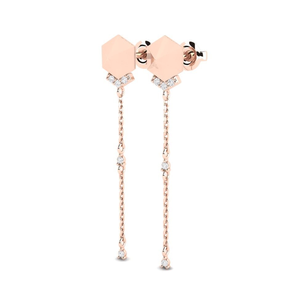 14k Oro Rosa Pendiente de mujer Buvimas - A