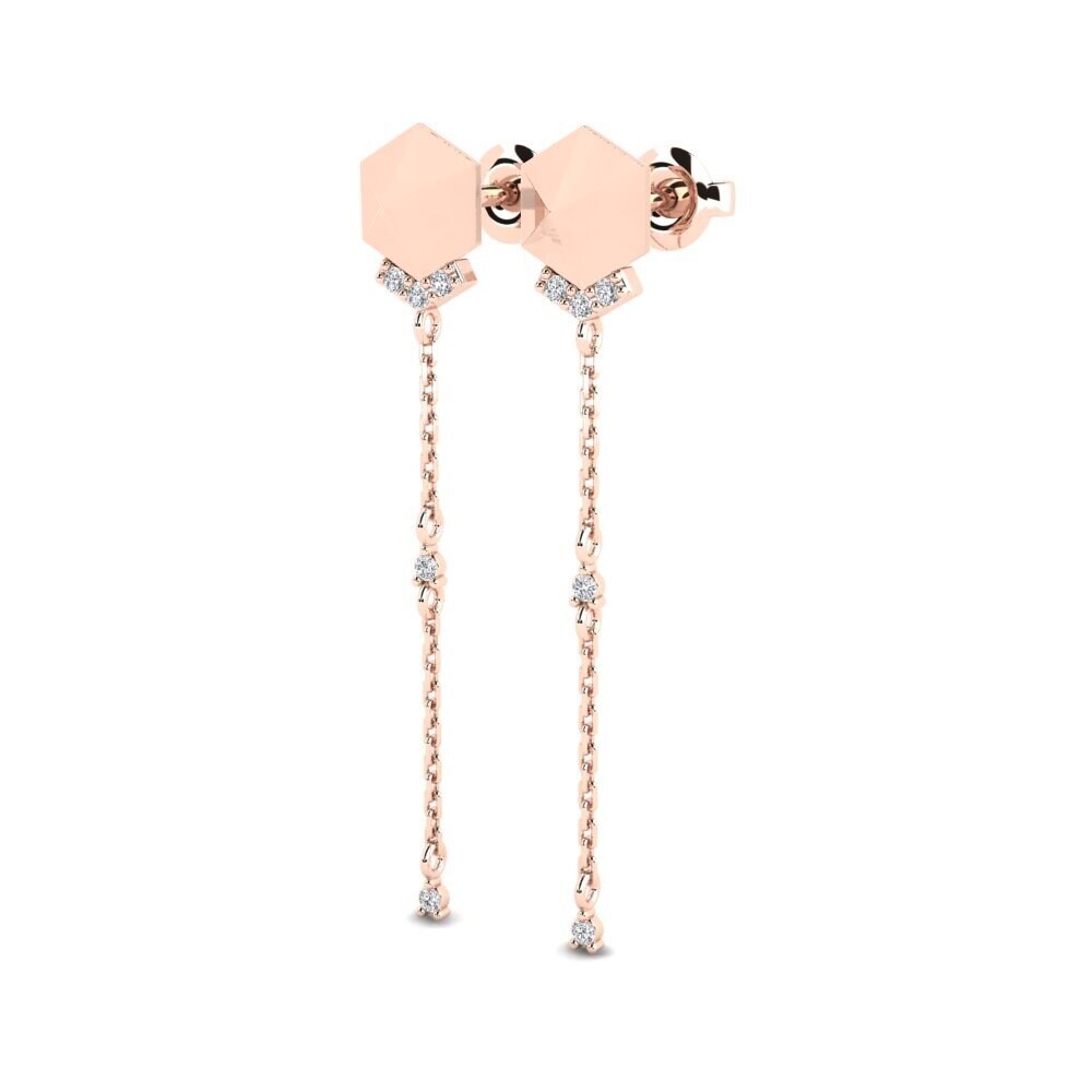 14k Oro Rosa Pendiente de mujer Buvimas - A