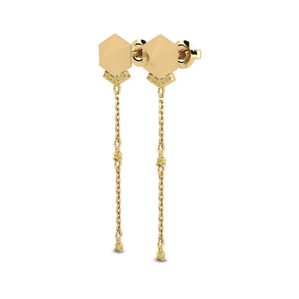 Gele Diamant Dames Oorbellen Buvimas - A