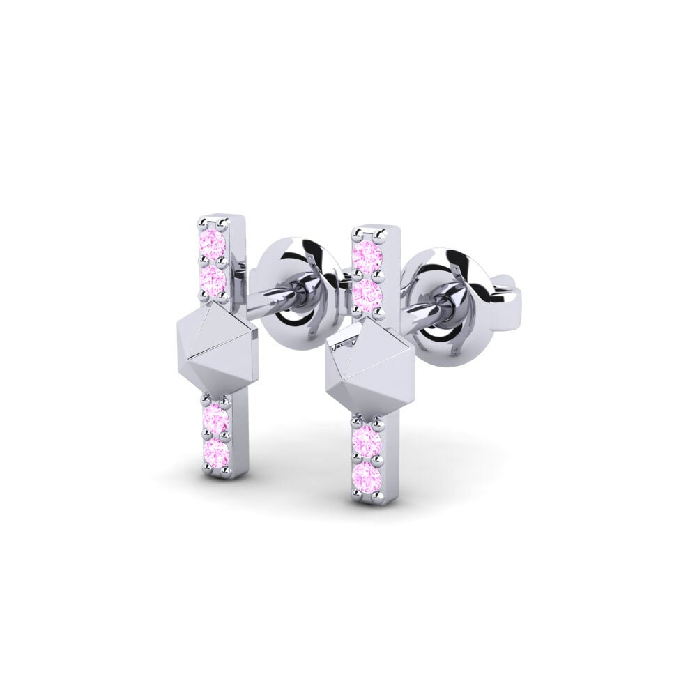Platino Zafiro Rosado Pendiente de mujer Buvimas - B