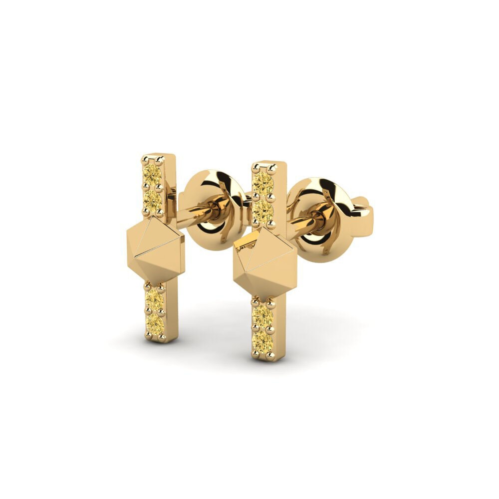 Gele Diamant Dames Oorbellen Buvimas - B