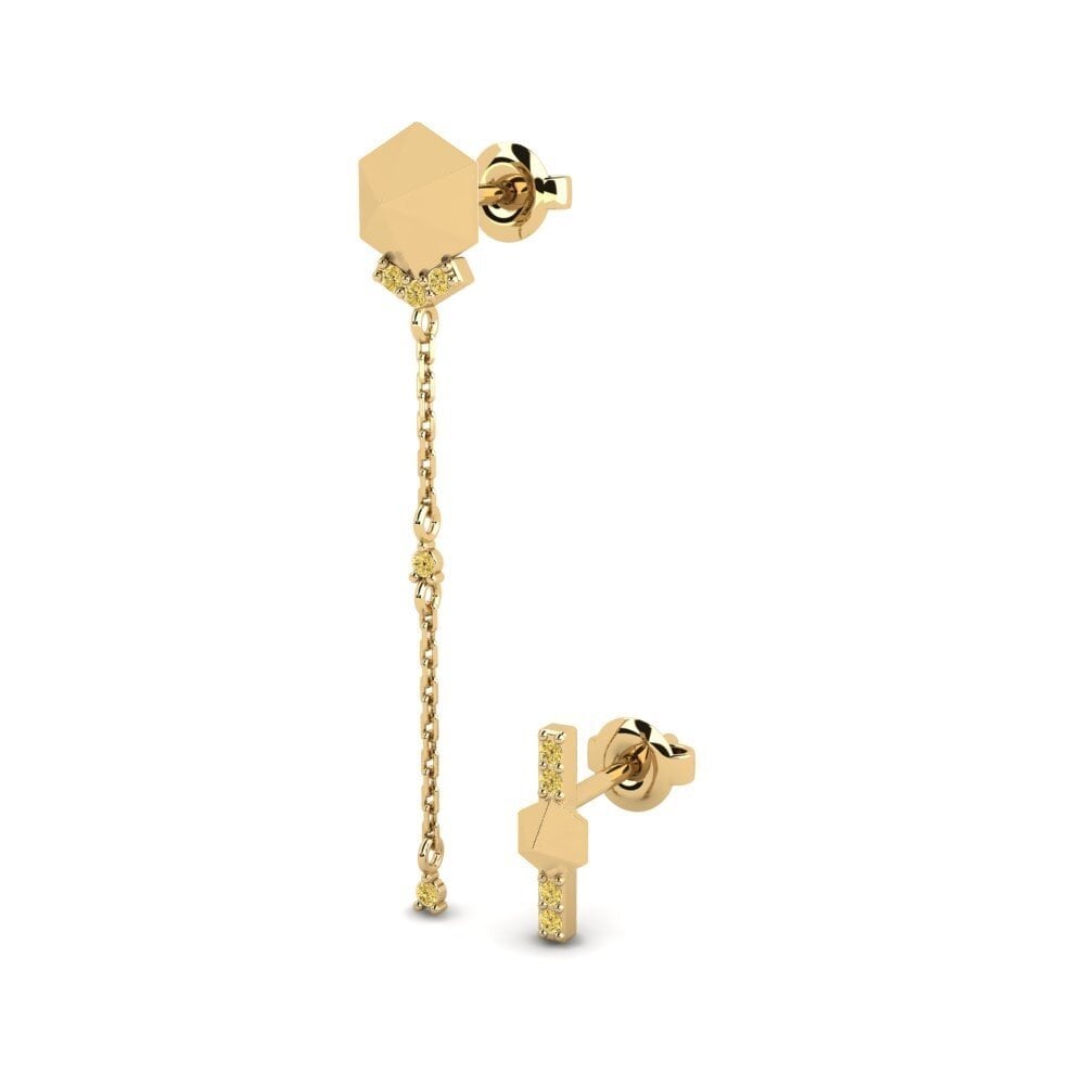 Gele Diamant Dames Oorbellen Buvimas - SET