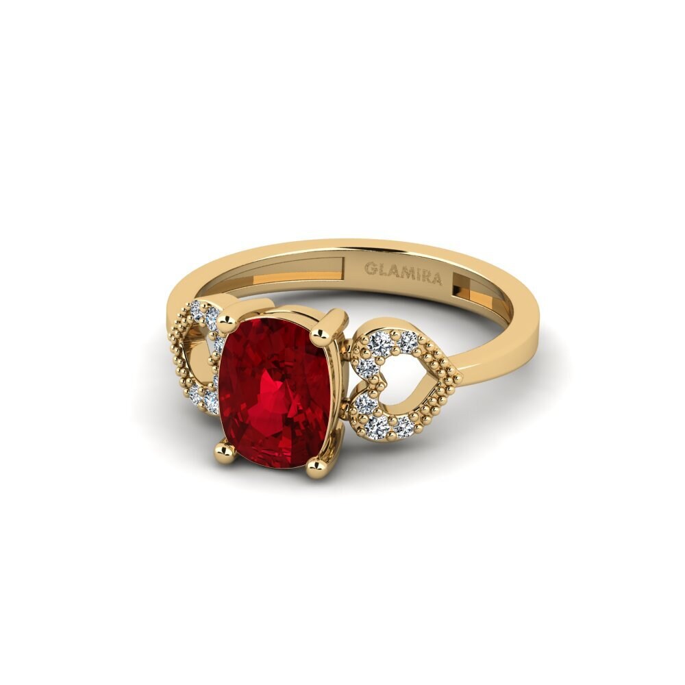 Circonita Roja Anillo de compromiso Cabbi - Cushion