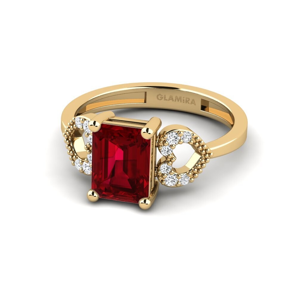 Circonita Roja Anillo de compromiso Cabbi - Emerald