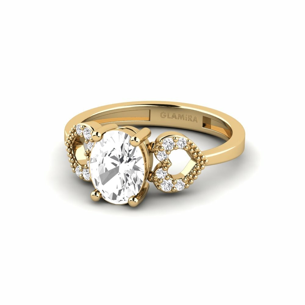 White sapphire Engagement Ring Cabbi - Oval