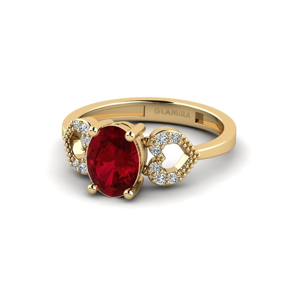Circonita Roja Anillo de compromiso Cabbi - Oval