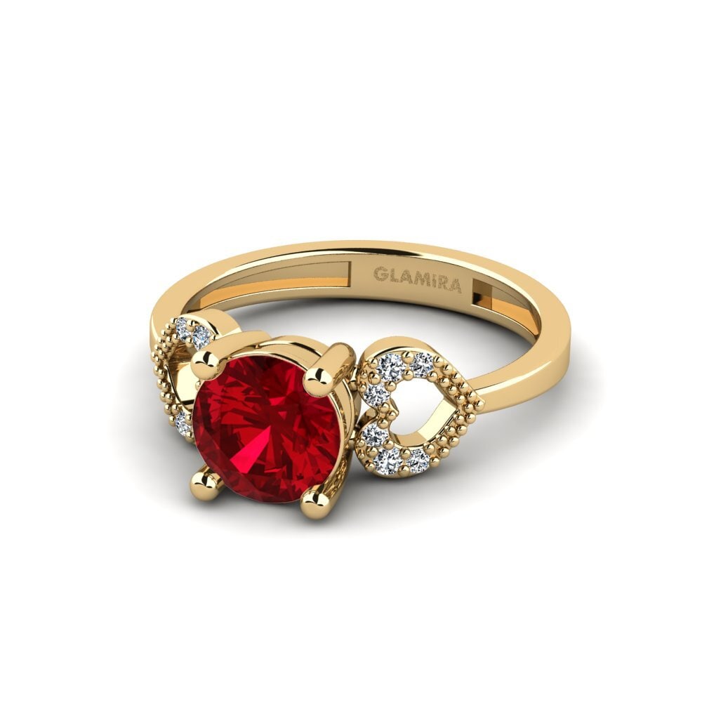 Circonita Roja Anillo de compromiso Cabbi - Round