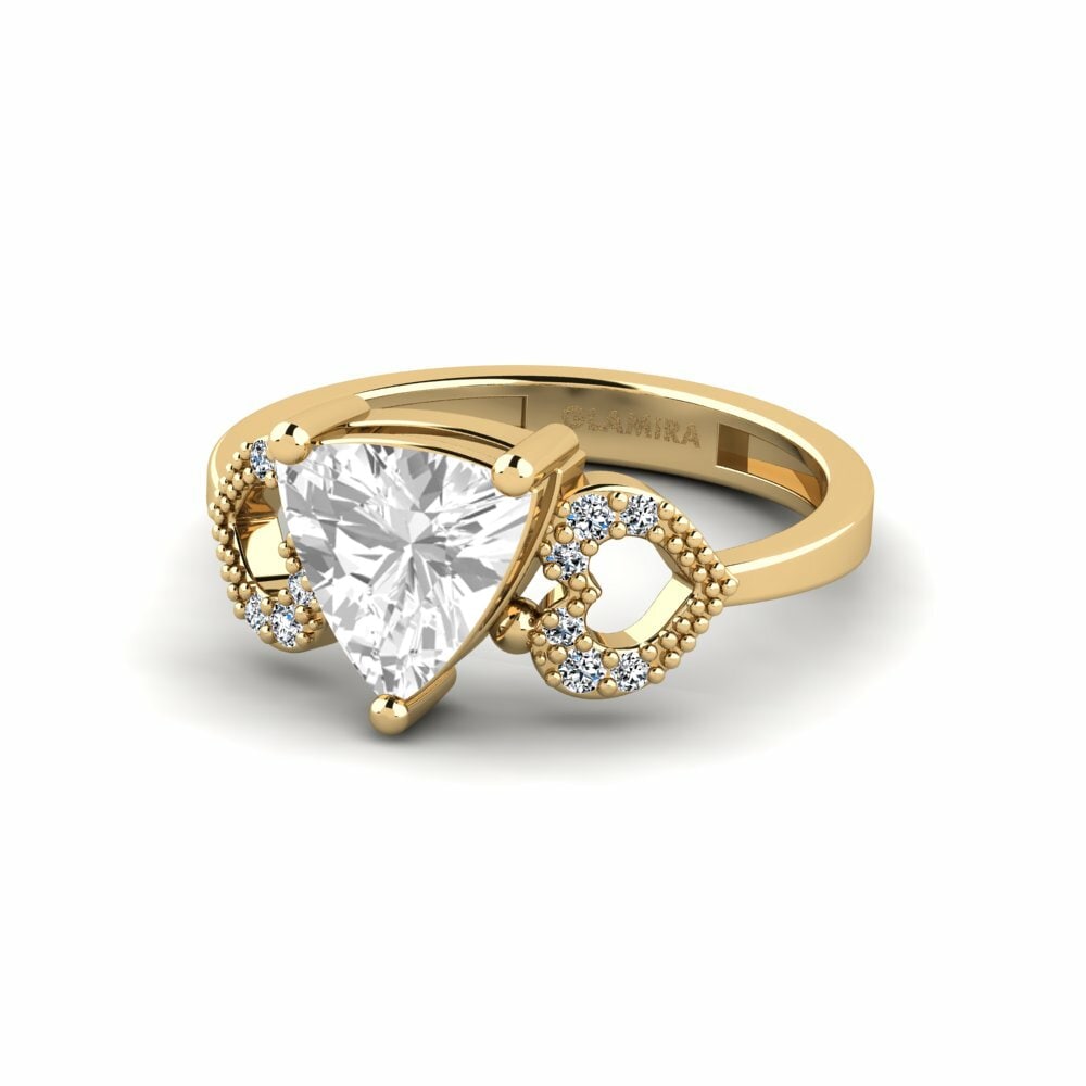 Topaze Blanche Bague de fiançailles Cabbi - Trillion