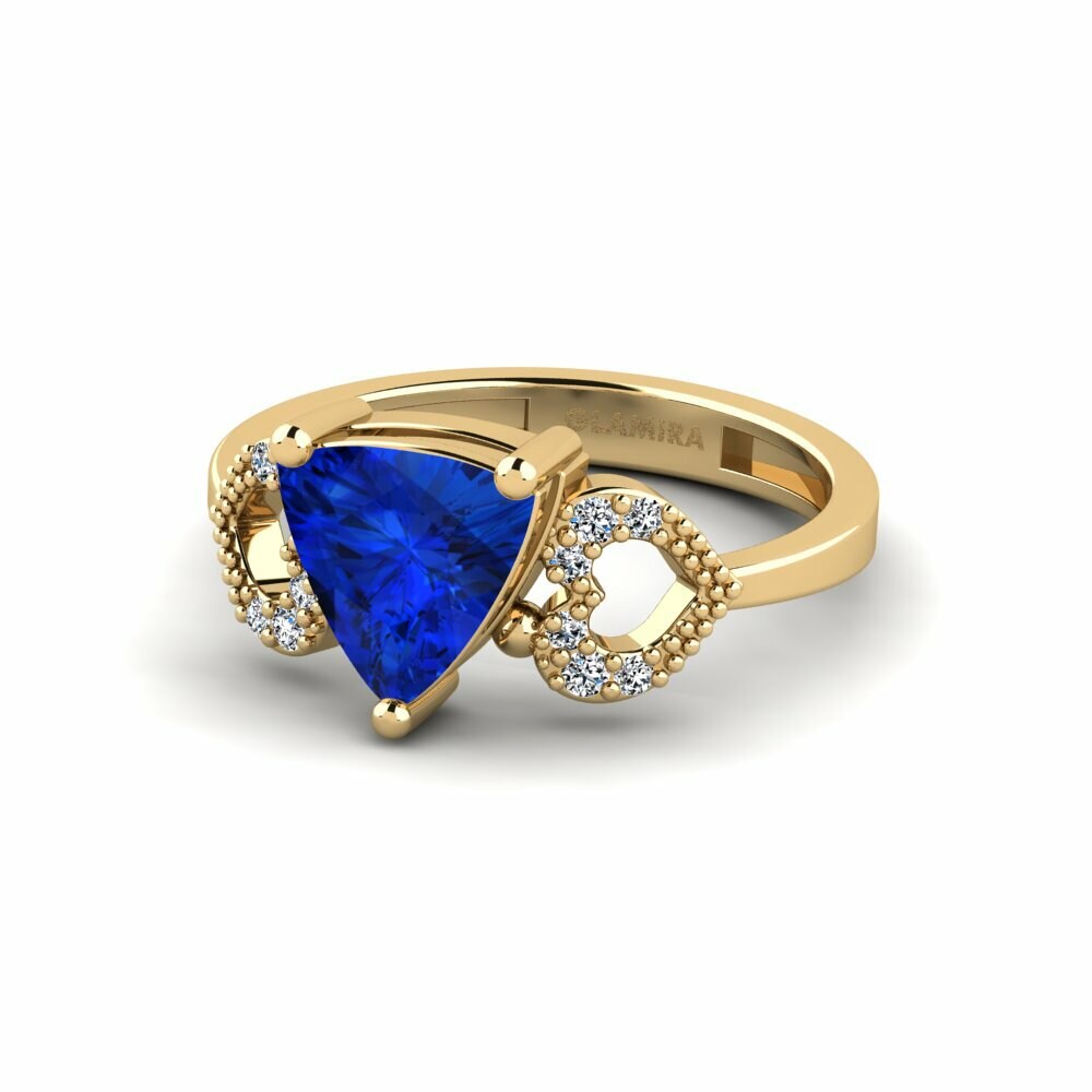 Sapphire (Lab Created) Engagement Ring Cabbi - Trillion