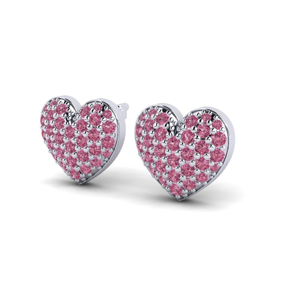 18k White Gold Rhodolite Garnet Kid's Earring Cabonifere
