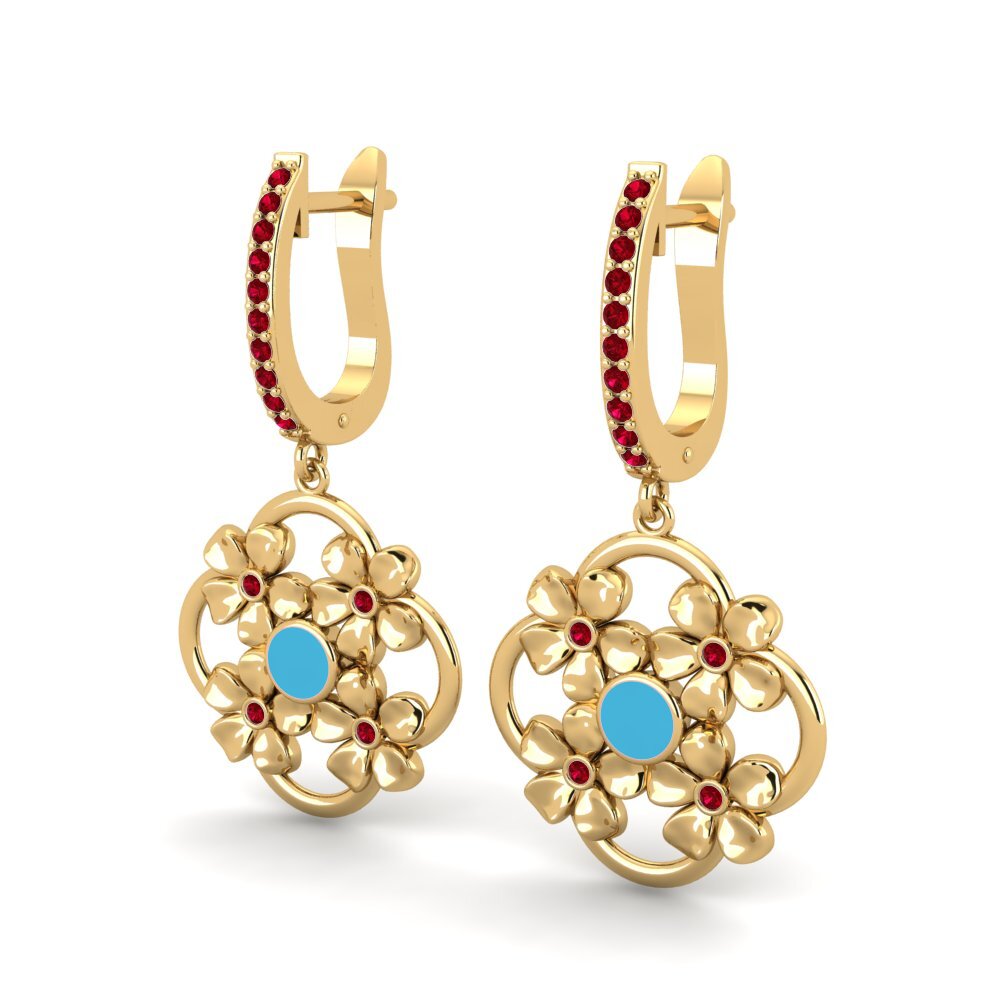 Red Zirconia Women's Earring Cabriolet
