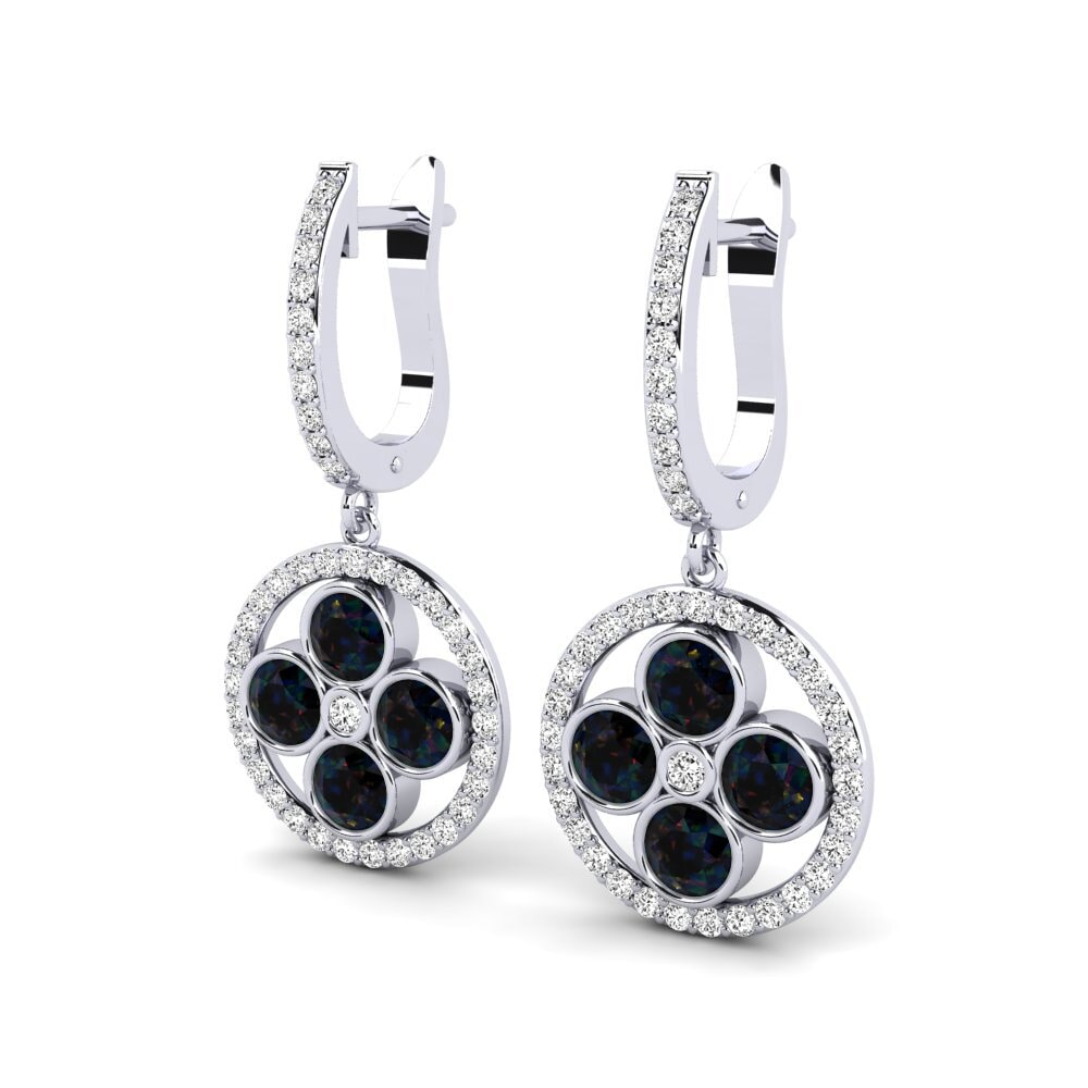 Czarny opal Kolczyk damski Cadeau