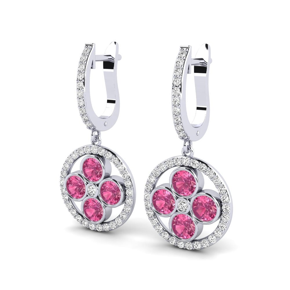 Rosa Turmalin Damen ohrring Cadeau