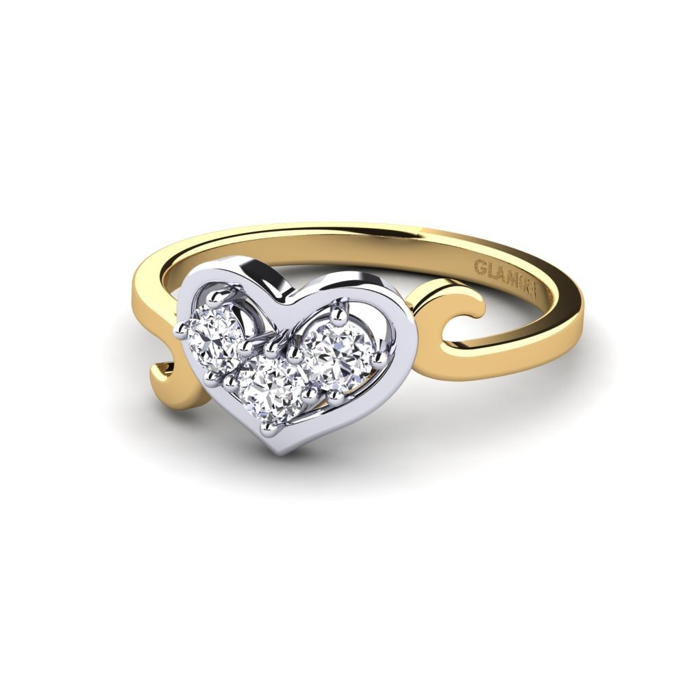 14ct Yellow & White Gold Lab Grown Diamond Ring Cadha